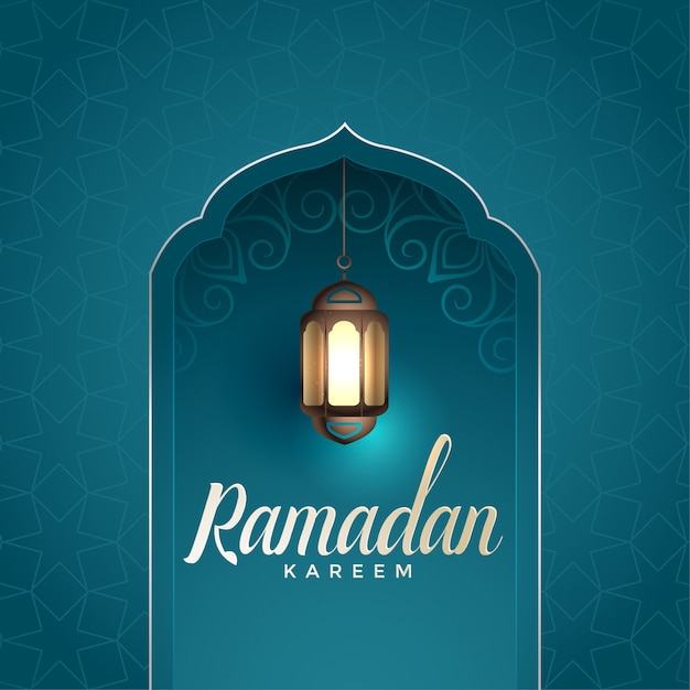 Ramadan kareem impressionante design com lâmpada pendurada