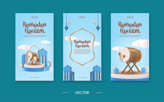 Ramadan kareem instagram template vetor premium