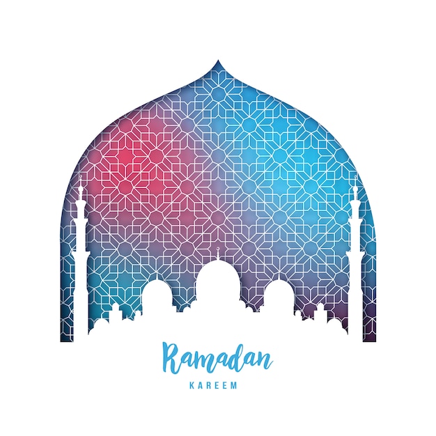 Ramadan kareem lindo cartão de saudação.