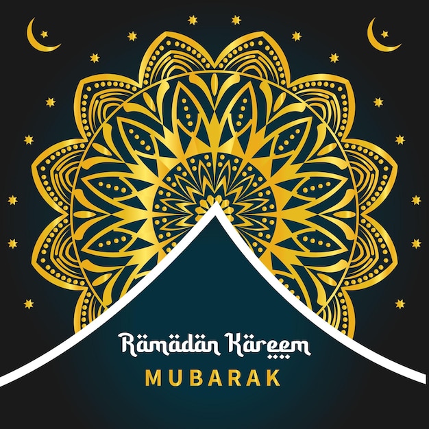 Ramadan kareem luxo mandala fundo árabe islâmico estilo oriental 2022