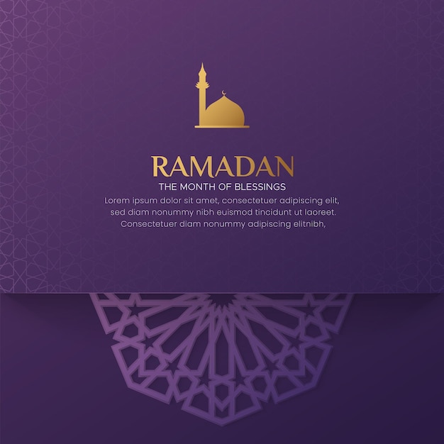 Vetor ramadan kareem modelo de cartão de saudação de mídia social