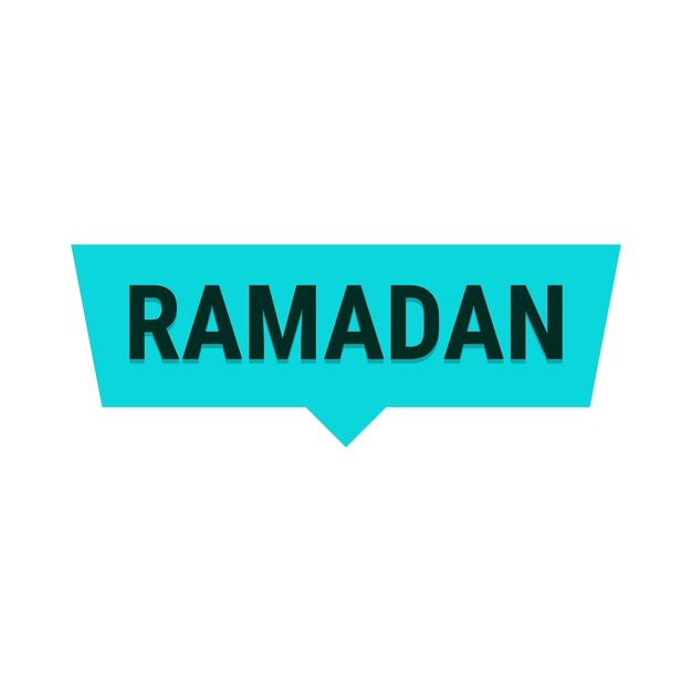 Vetor ramadan kareem turquoise vector callout banner com lua e tipografia árabe