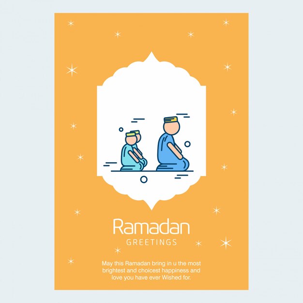 Ramadan Kareem Vector Greeting Card Background