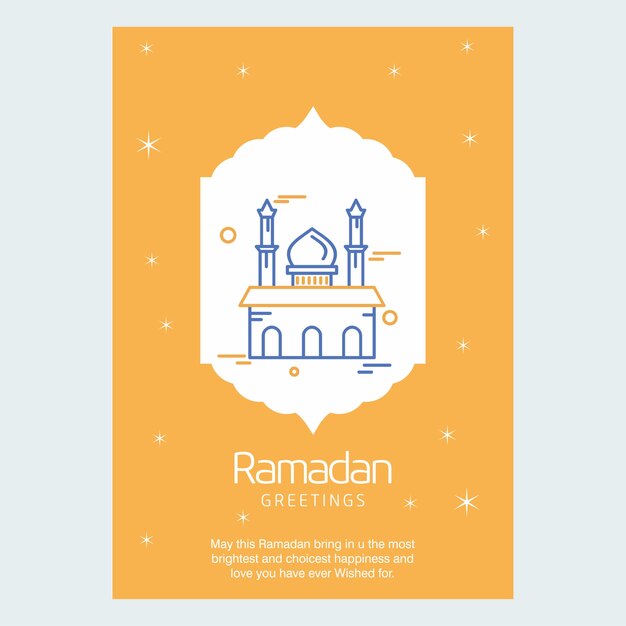 Ramadan Kareem Vector Greeting Card Background