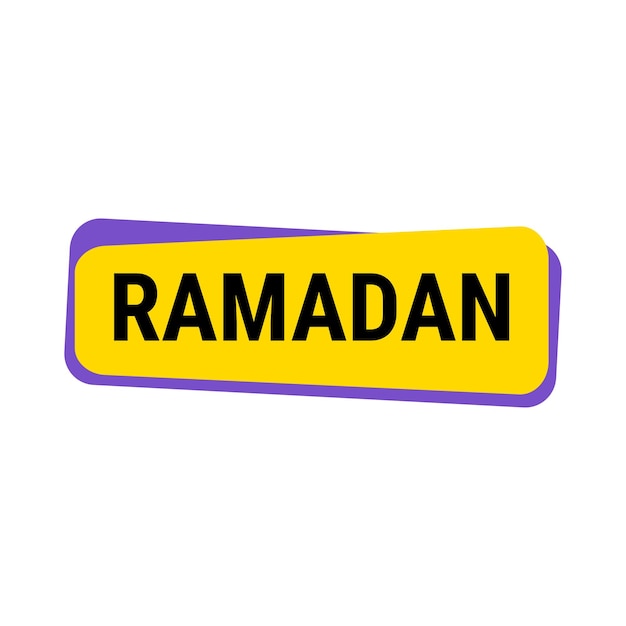 Ramadan kareem yellow vector callout banner com lua e tipografia árabe