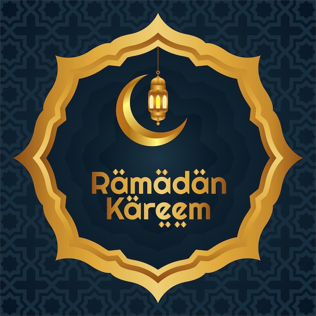 Vetor ramadan kareen fundo realista combinação de cores azul e ouro