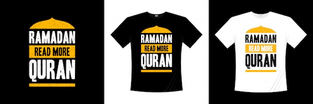 Vetor ramadan leia mais design de t-shirt de tipografia do alcorão