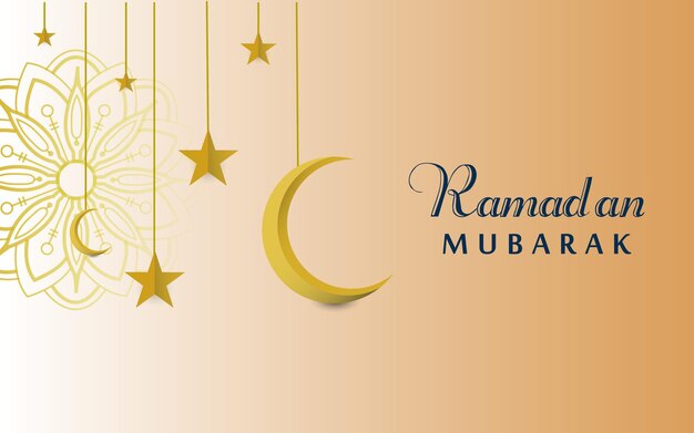 Ramadan mubarak saudação desenho vetorial de fundo