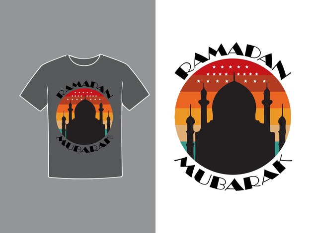 Ramadan mubarak tshirt modelo vetorial de design