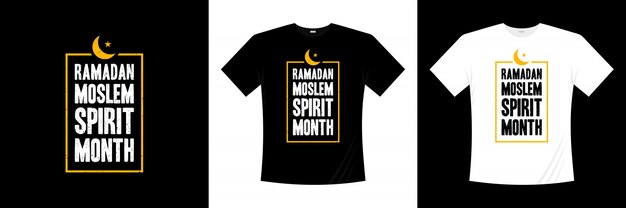 Vetor ramadan muçulmano espírito mês tipografia t-shirt design