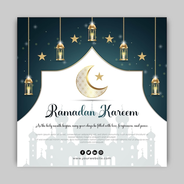 Vetor ramadan tradicional festival islâmico religioso instagram modelo de postagem vetor