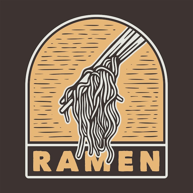 Ramen de tipografia de slogan vintage para design de camiseta