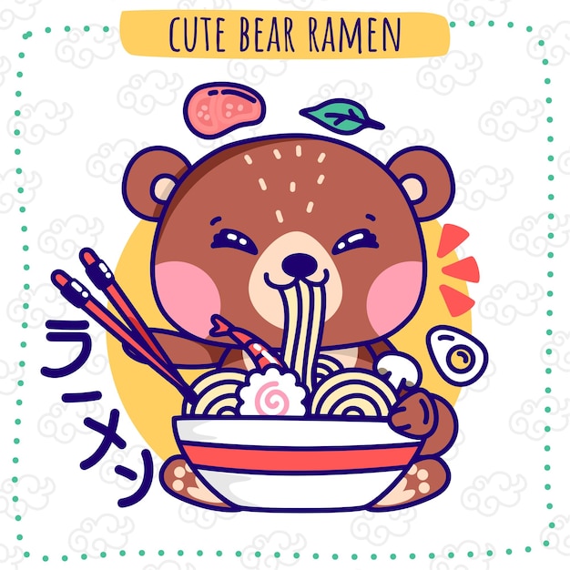 Ramen de urso fofo