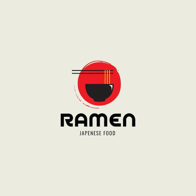 Vetor ramen delicioso em design de logotipo de tigela de estilo antigo ilustração de símbolo de ícone gráfico vetorial