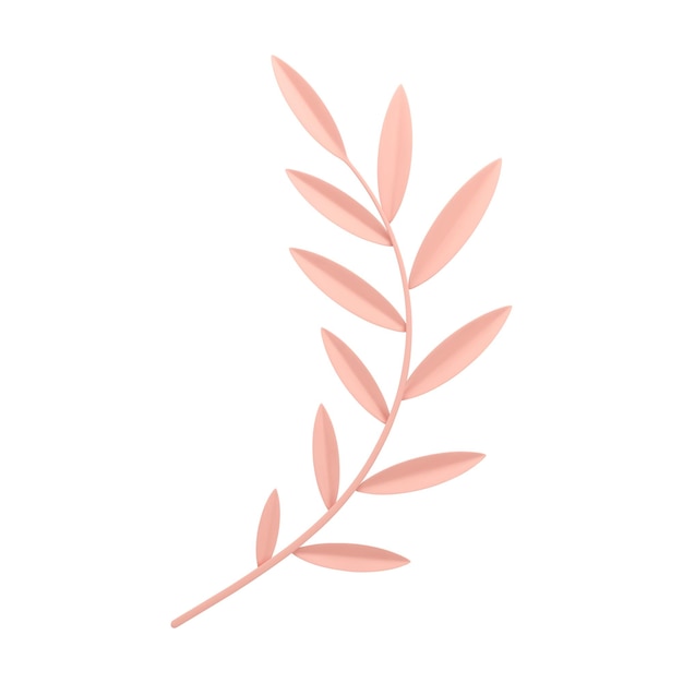 Ramo de árvore elegante rosa tropical decoração romântica botânica elemento d ícone vetor realista