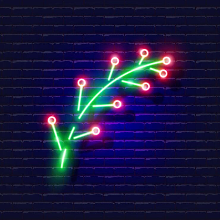 Vetor ramo de holly berry sinal de néon ícone brilhante de bagas de ano novo ano novo e conceito vetor de natal ilustração para design