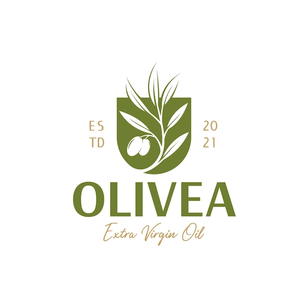 Ramo de oliveira com logotipo em escudo