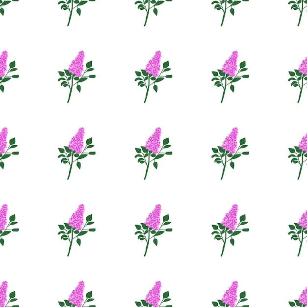 Ramo lilás flores coloridas com quatro pétalas vetor sem costura padrão perfeito para design de impressão