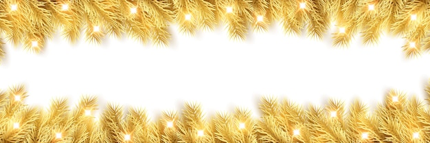 Ramos de abeto dourado de natal