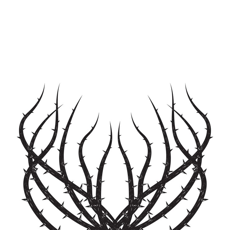 Vetor ramos de blackthorn com elipse de espinhos