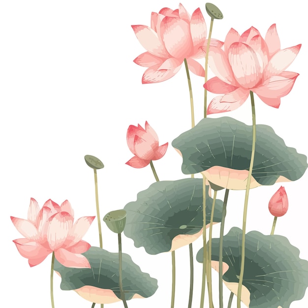 Vetor rampa_chinese_background_lotus_flowers_vector