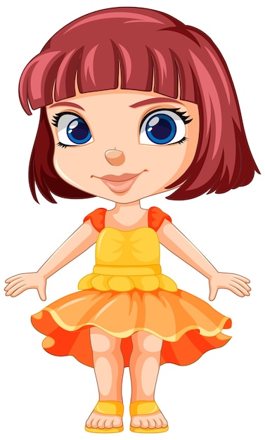 Rapariga adorável com vestido bonito Vector
