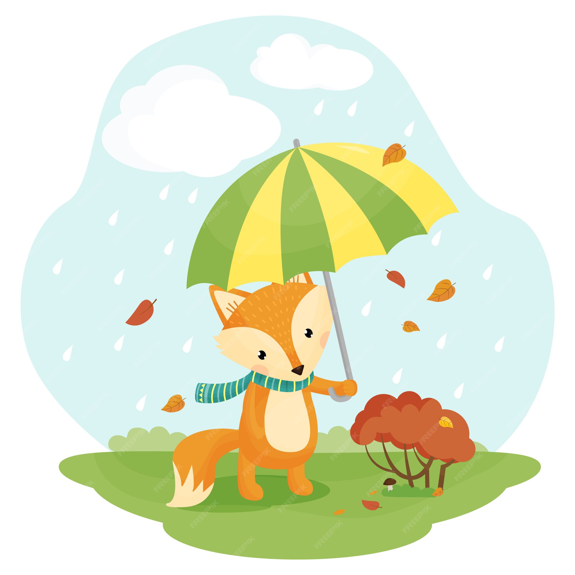 Cartão Com Bonito Lobo Dos Desenhos Animados E Raposa No Amor. Animais  Engraçados Sob Guarda-chuva. Tempo De Outono. Folhas Caindo. Tempo Chuvoso.  Ilustração Das Crianças. Imagem Vetorial. Royalty Free SVG, Cliparts,  Vetores