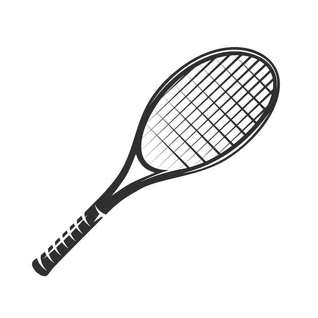 Raquete de tênis isolada no fundo branco