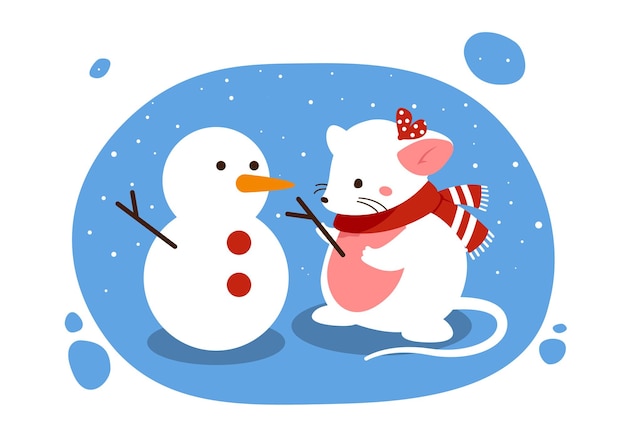 Ratos com boneco de neve