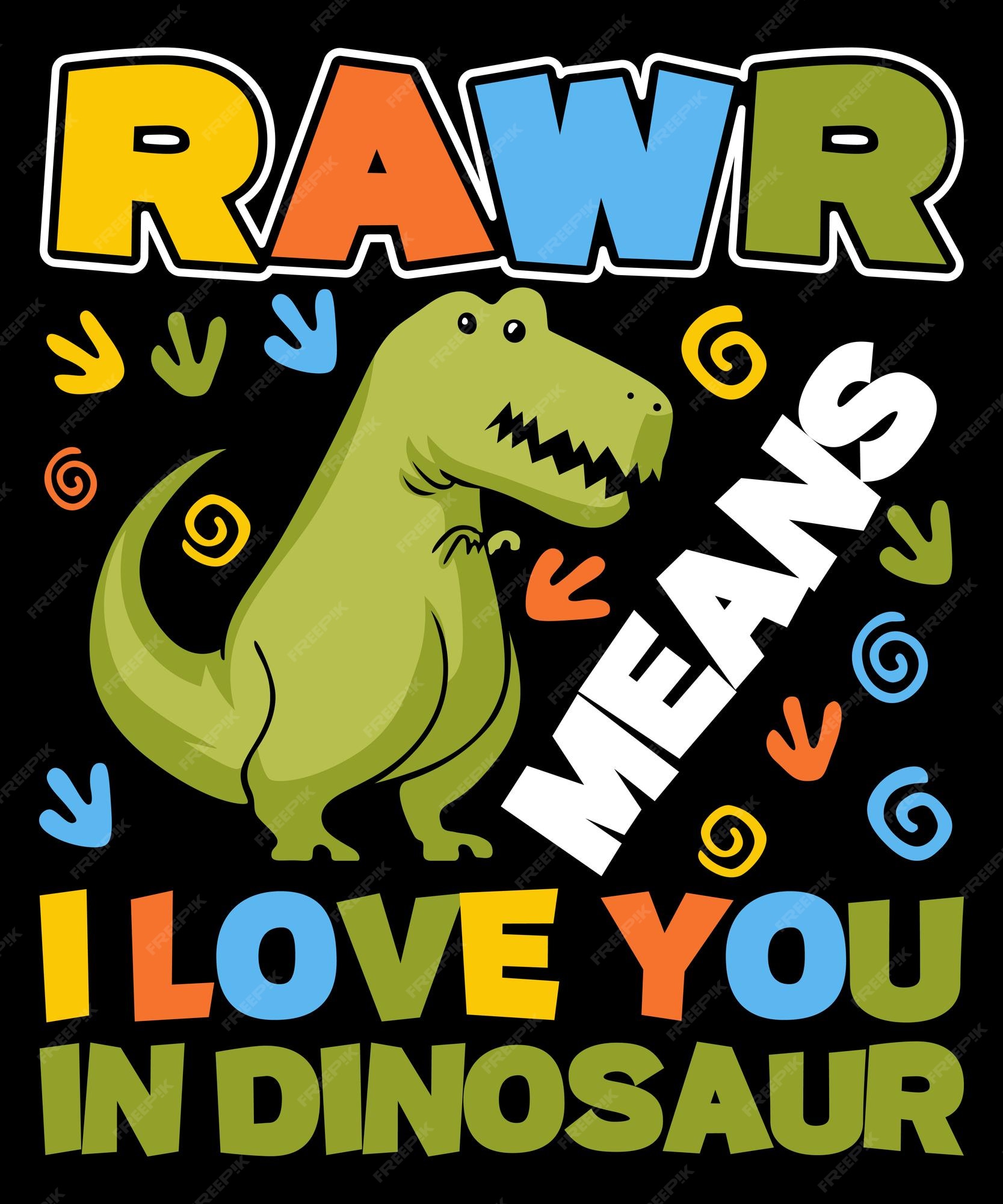 ROAR SIGNIFICA EU TE AMO EM DINOSAURO Letter Print Boys Casual