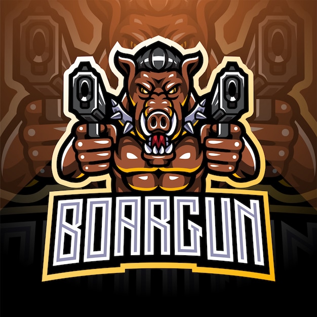 Razorback gunners esport mascote logotipo