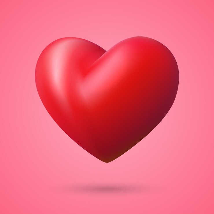 Realista 3d coração vermelho design ícone amor símbolo vetor ilustração