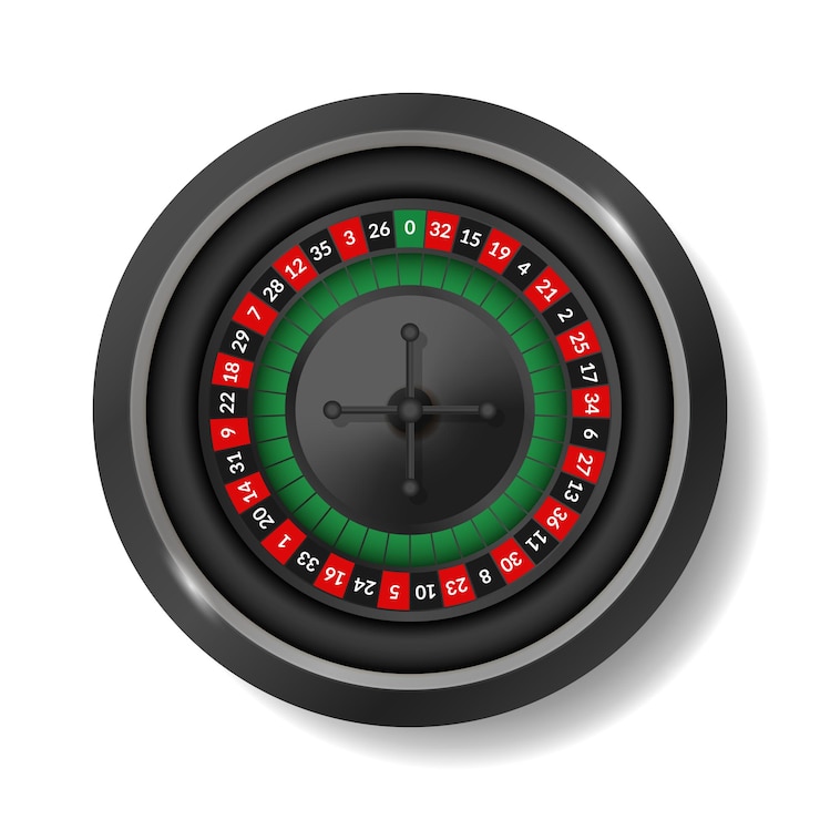 Vetor realista detalhado 3d round casino roulette em um vetor branco