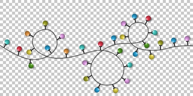 Vetor realista vetor colorido natal e ano novo guirlanda