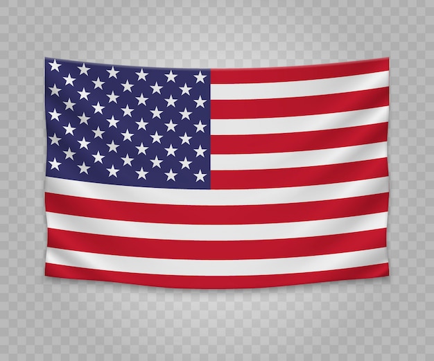 Realistic bandeira de suspensão dos Estados Unidos