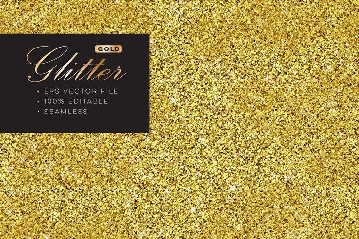 Vetor realistic cintilantes glitter dourados sem costura