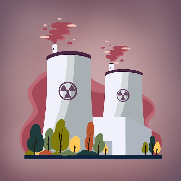 Reator de usina nuclear de geração de energia com conceito de poluição por vapor de torres de resfriamento