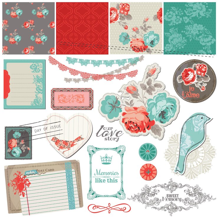 Vetor recados design elements vintage roses