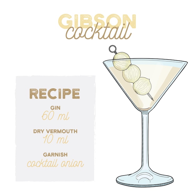 Receita de coquetel Gibson