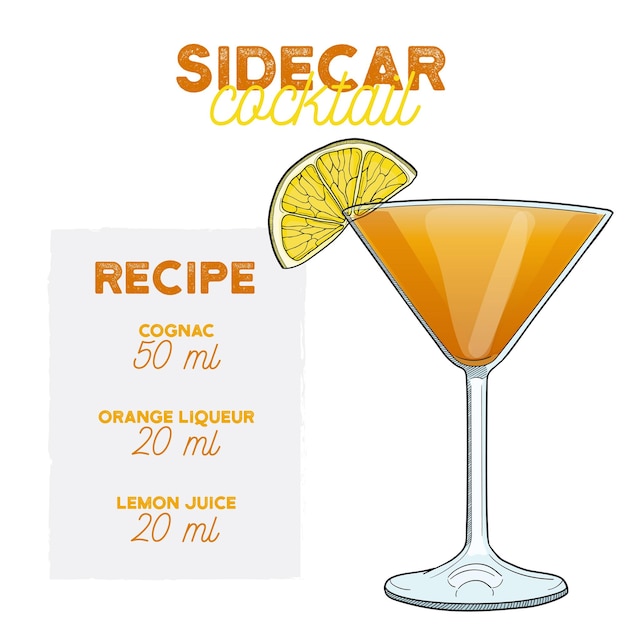 Receita de Ingredientes para Coquetéis de Sidecar