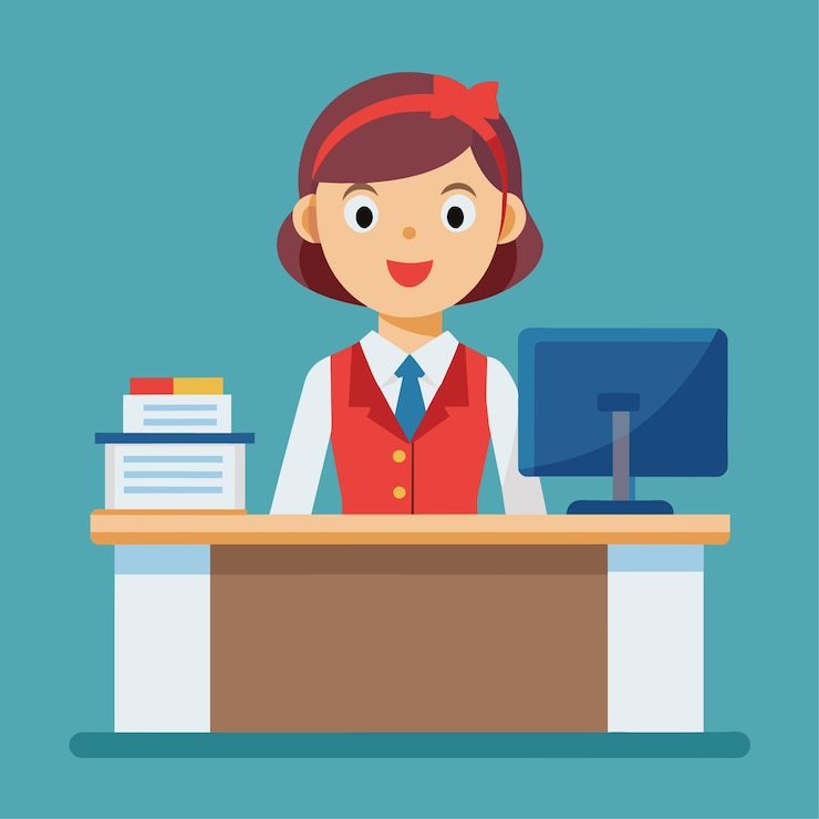 Vetor recepcionista ilustração vetorial receptionista profissional