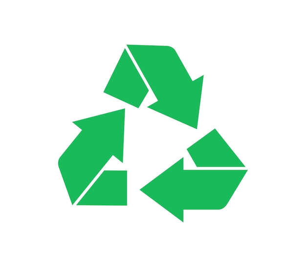 Reciclar ícone reutilizar logotipo cor verde reciclar símboloilustração vetorial