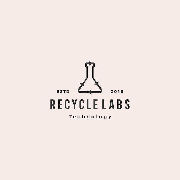 Reciclar ilustração em vetor logotipo laboratório