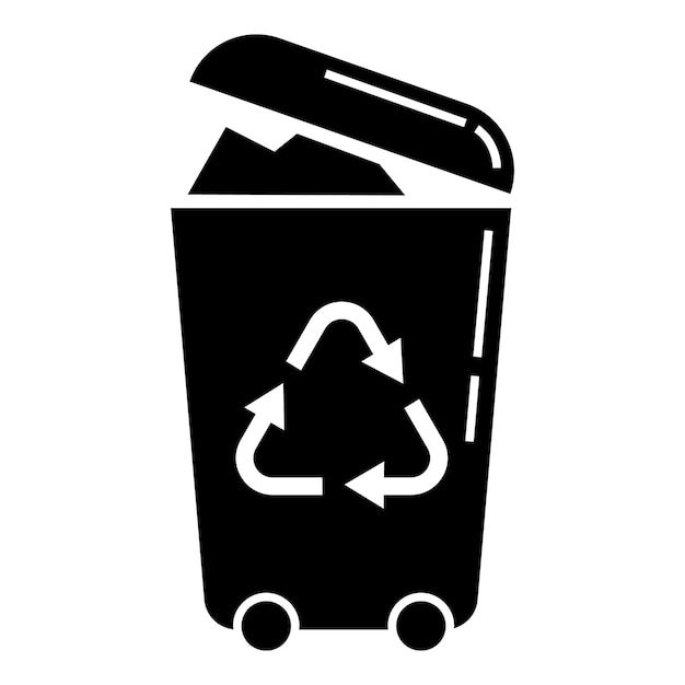 Vetor reciclar lixo pode ícone simples ilustração de reciclar lixo pode vetor ícone para web design isolado em fundo branco