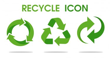 Reciclar símbolo de seta significa usar recursos reciclados.