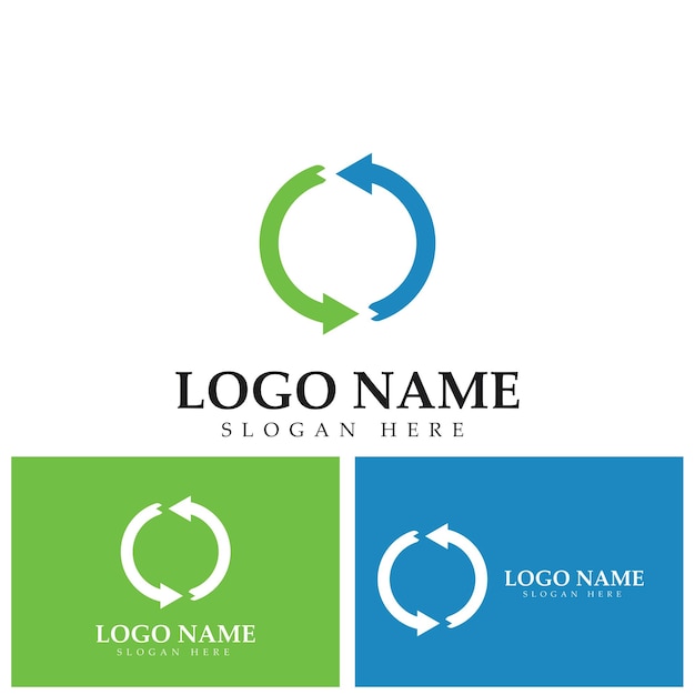 Recicle o modelo de logotipo ou design vetorial de ícone