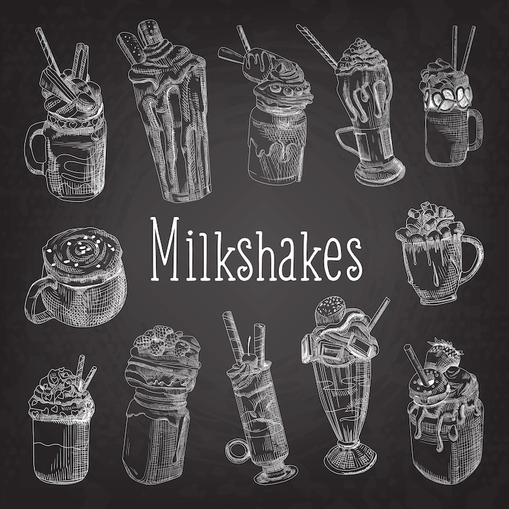 Vetor recolha de milkshakes