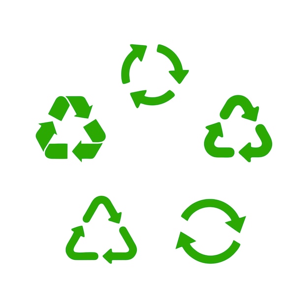 Recolha de sinais de reciclagem Coleta de setas de ícones de reciclador