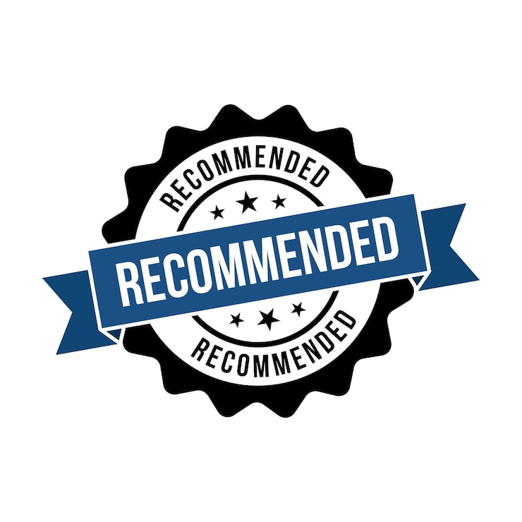 Vetor recomendado selo recomendado sinal redondo com fita