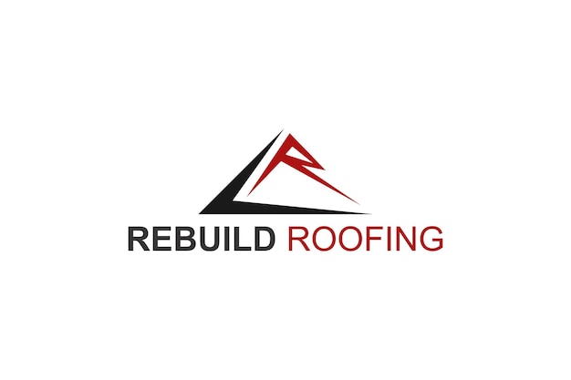 Reconstruir o logotipo de renovação de telhados símbolo de ícone de letra inicial r